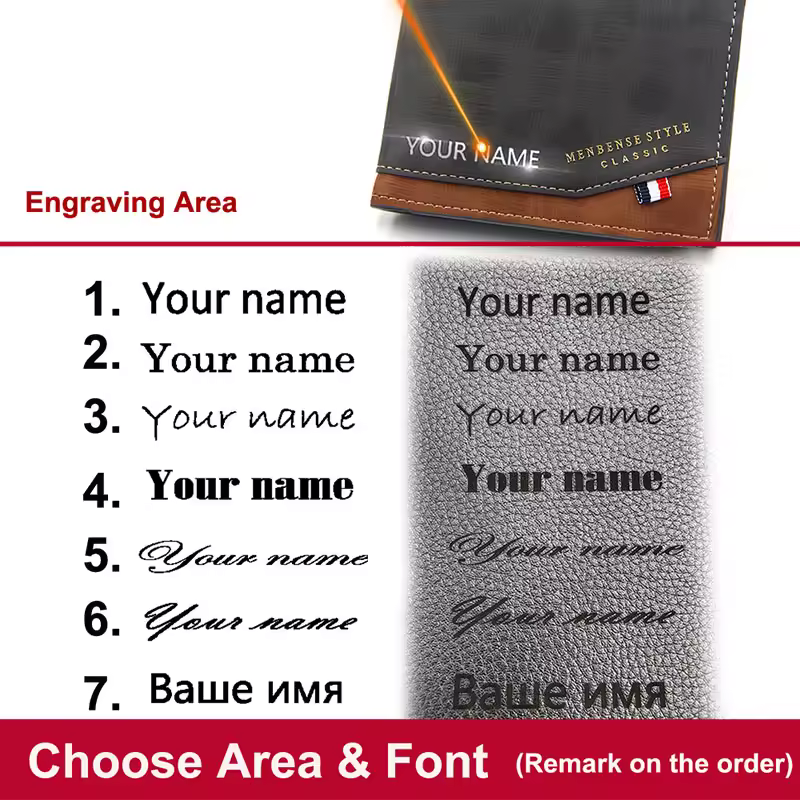 Free Name Engraving Men Wallets Slim Coin Pocket Photo Holder New Short Small Male Wallet Card Holder Frosted Leather Men Purses - Image 6
