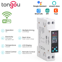 1P 50A Tuya WIFI Smart Switch Circuit Breaker LCD Energy Meter KWh Power Metering Timer Relay Remote Control Smart Life APP