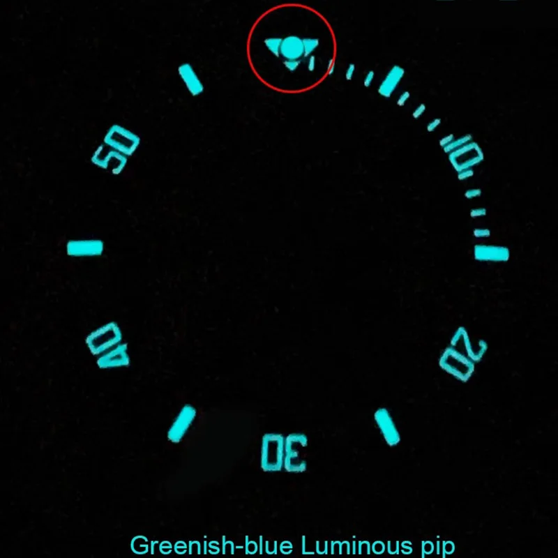 حبة مضيئة لساعة رولكس الغواصة سايكو باللون الأزرق والأخضر ملحقات ساعة نقطة مضيئة 12 ساعة لومي بيرل دوت حبة إطار سيراميك
