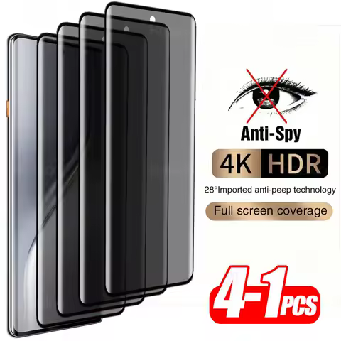 4-1Pcs Privacy Curved Tempered Glass Cover For Tecno Camon 40 Pro 4G 5G Anti-Spy/Peep Screen Protector Camon40Pro 30S Camon30S