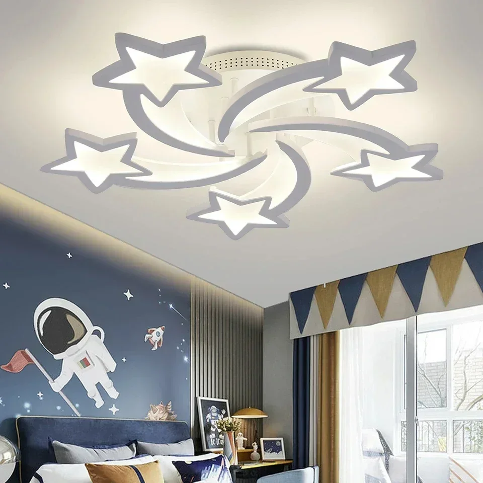 Accesorios de iluminación de techo LED de estrellas para decoración del hogar, iluminación para decoración de sala de estar, lámpara Led para dormitorio con Control remoto