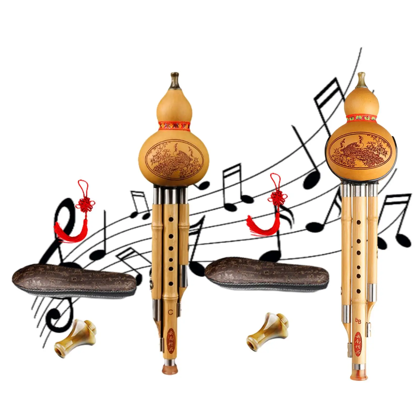 

Hulusi Wind Instrument, Bamboo Gourd Flute for Music Practice and Performance