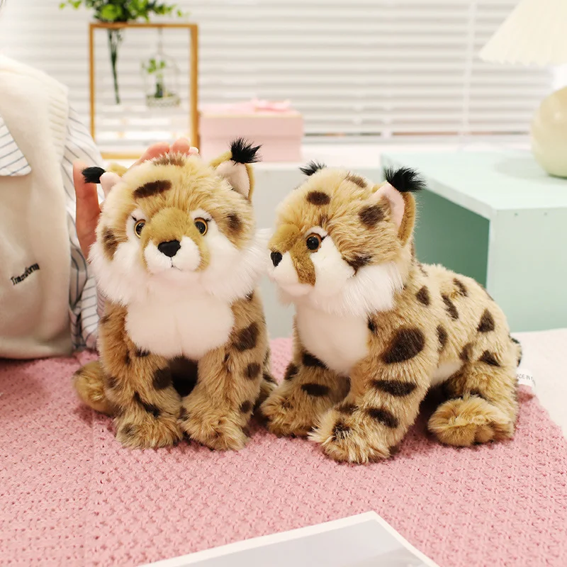 25 cm Levensechte Felidae Lynx Knuffel Wildlife Lynx Pop Knuffel Fotografie Props Dierentuin Souvenirs Wildlife Liefhebber Verzamelen