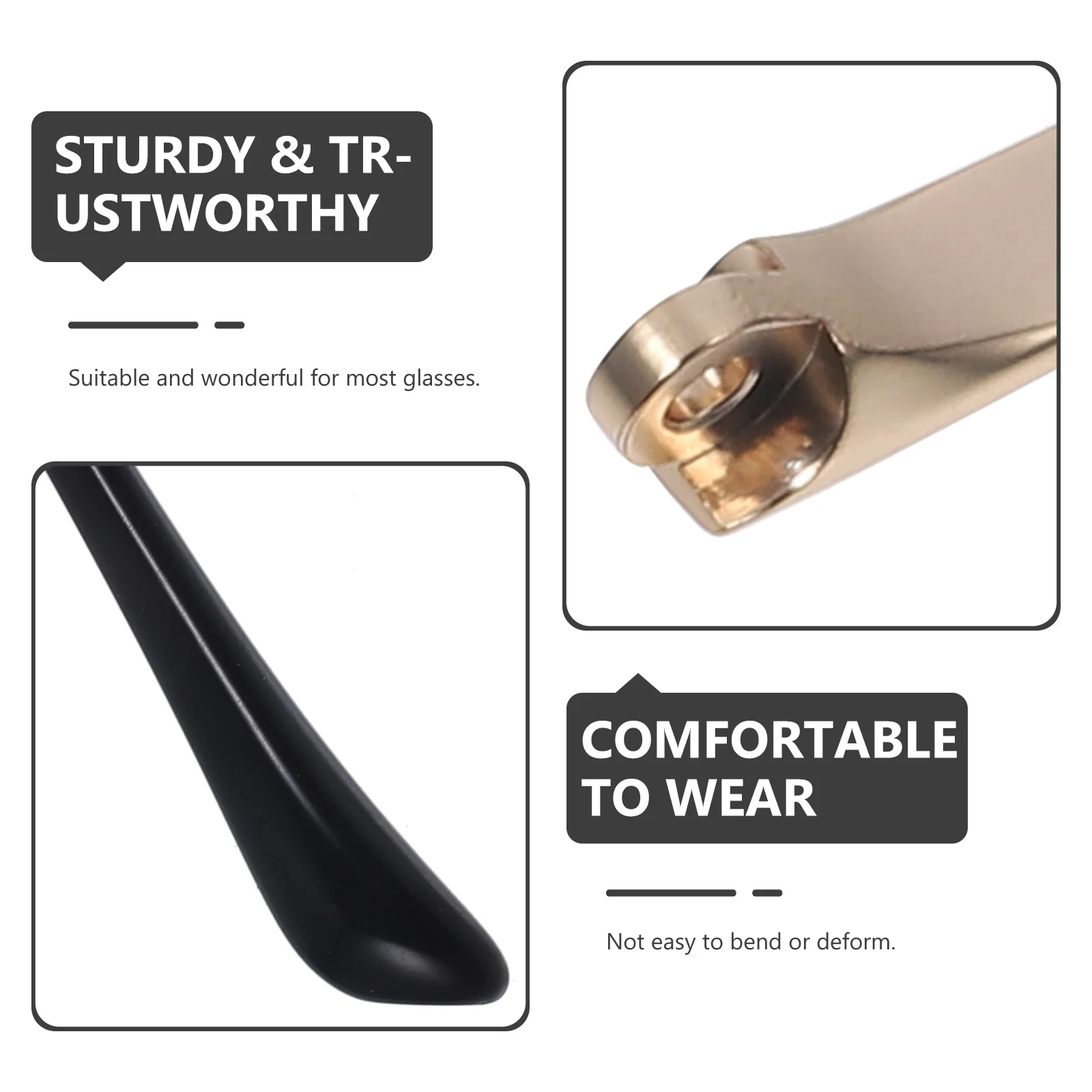 

1Pair Universal Glasses Arm Legs Strong Metal Antibend Design for Sunglasses Reading Myopia Glasses Eyeglasses Arms Replacement