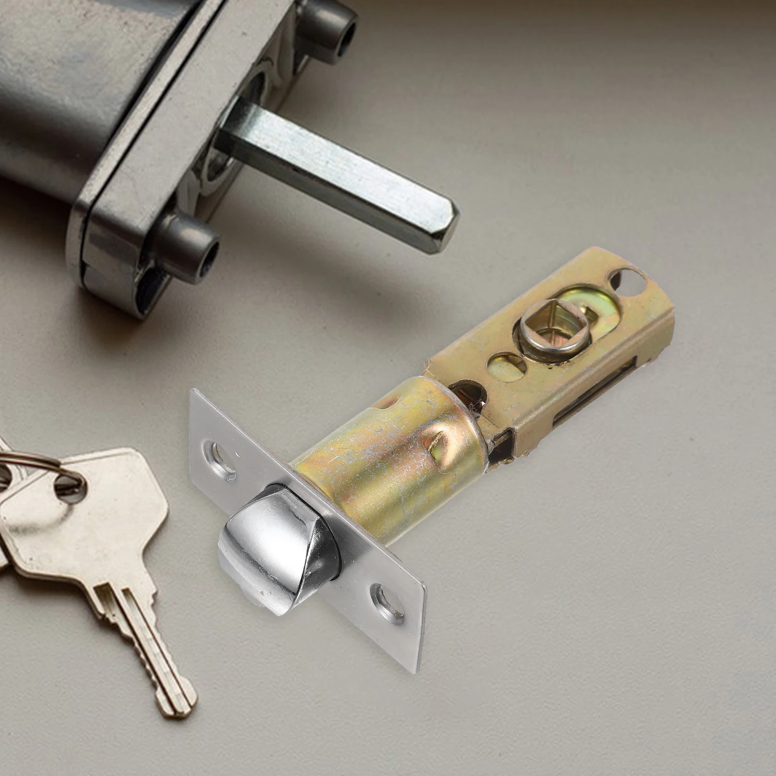 

Adjustable Door Lock Latch 90 Degree Strike Plate Durable Stainless Steel Bathroom Passage Sliding Door Lock Easy Install