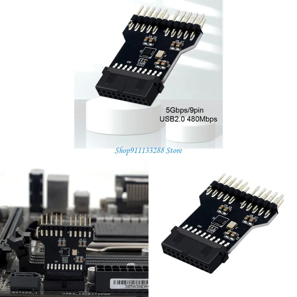 

G88D Double 9pin Adapter USB2 от 19PIN Header поддерживает скорость вентилятора цветного освещения