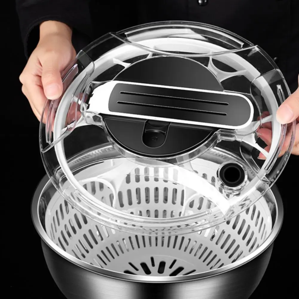

Сушилка для салата 3,5 л, ручная, для быстрой сушки овощей, корзина-дуршлаг из нержавеющей стали, большая емкость, для дома