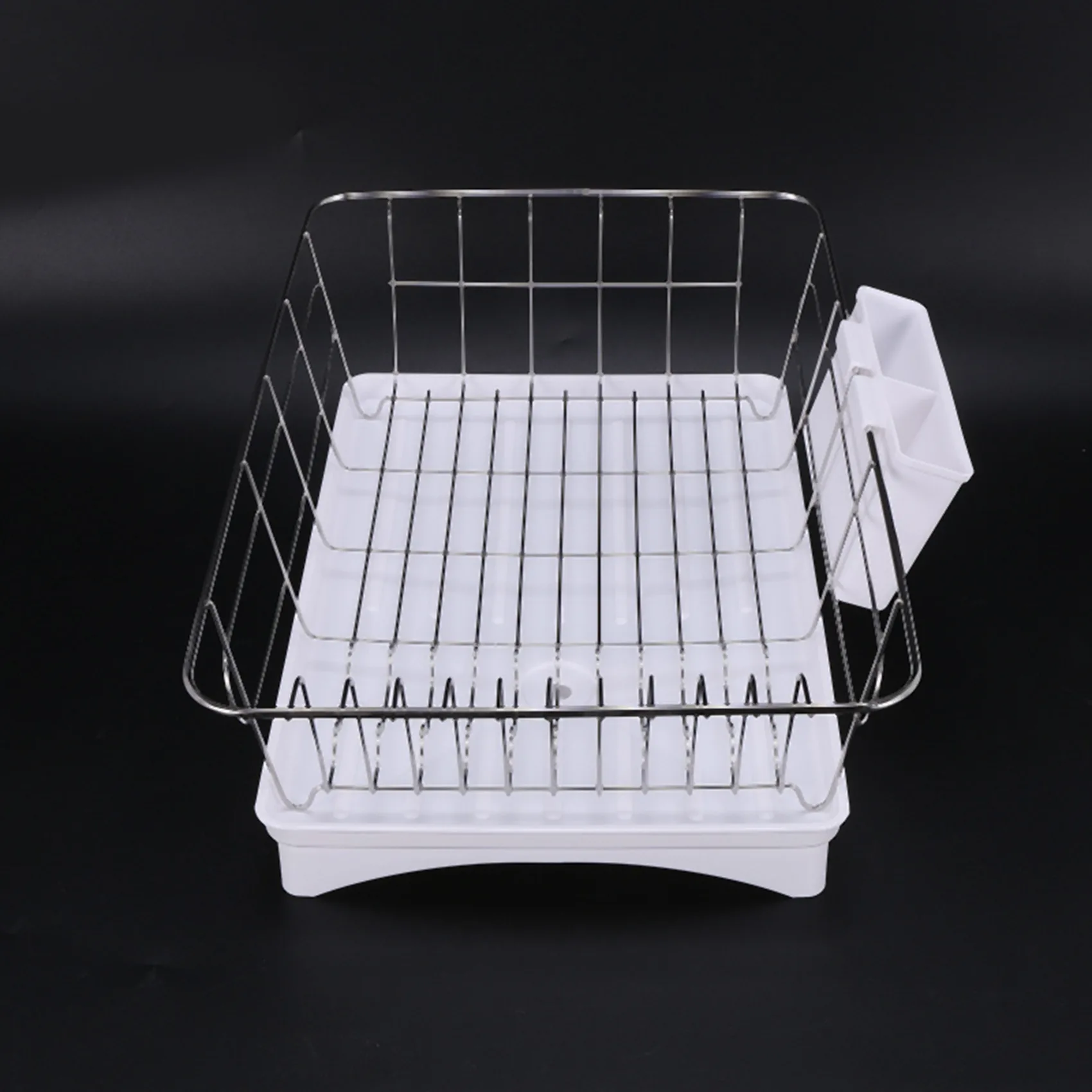 U-VBN-Stainless Steel Dish Drainer Drying Rack With 3-Piece Set White