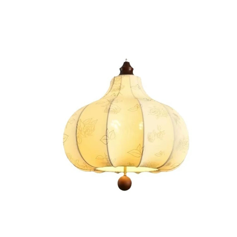 

Dining room bar lamp, solid wood, Japanese medieval style print, eye protection lamp, bedroom retro, high-end French