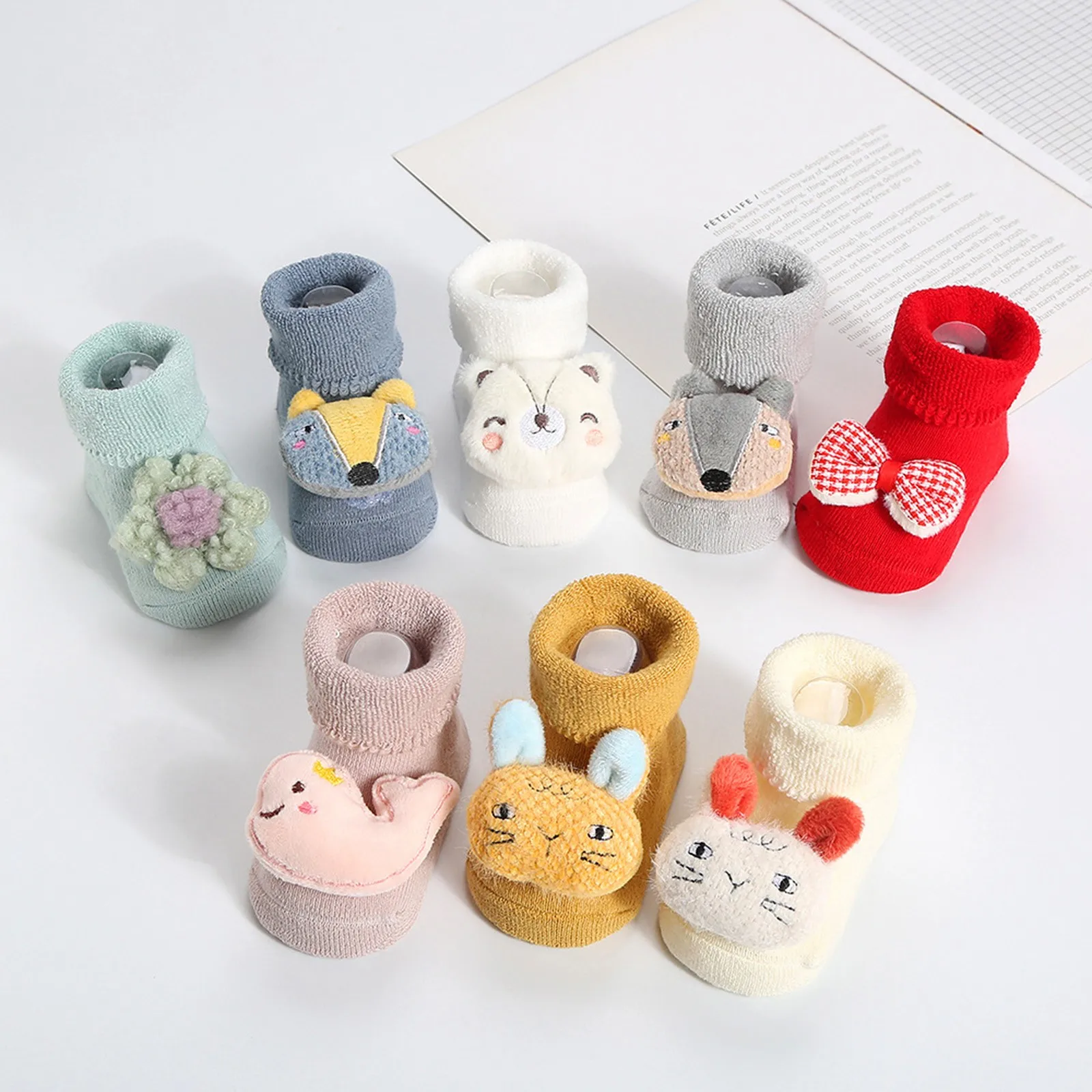 

Cute Baby Socks Newborn Glue Dispensing Floor Socks Floor Crawling Socks Shoes First Walkers Prewalker Boots Infant 0-24 Months