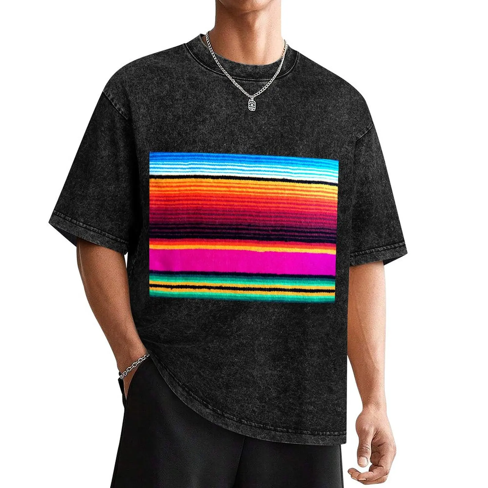 Magenta Sky Serape T-Shirt blanks anime clothes customs design your own T-shirts for men cotton