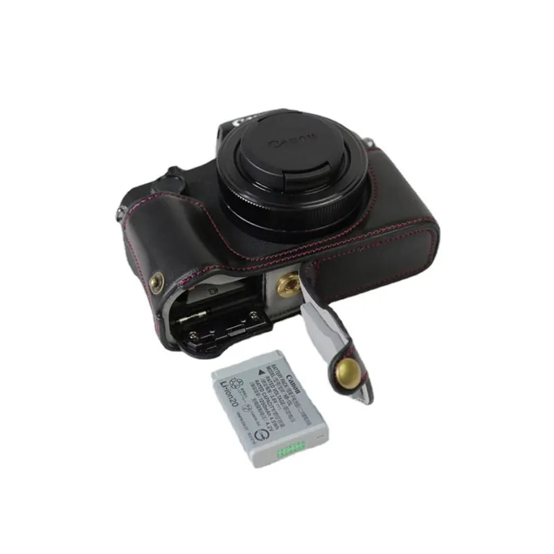 Penutup setengah tubuh pelindung kulit PU untuk casing kamera Canon PowerShot G1X Mark III G1XIII G1X3