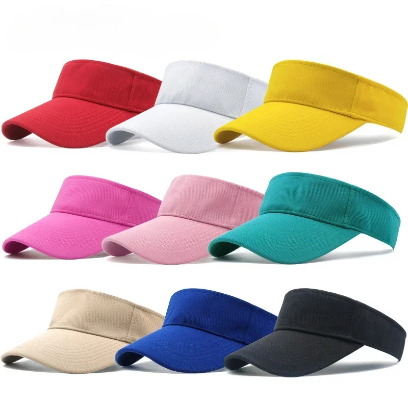 Summer Visors Denim Women Outdoor Sports Sun Baseball Cap Hat Golf Hiking Tennis Running Man Sunscreen Caps Autumn Red Wholesale image 2