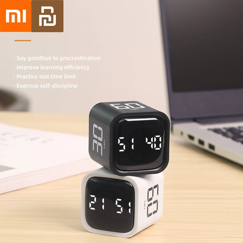 Xiaomi Youpin Timer LED Display Cube Timer Gravity Sensor Flipping Preset Time Dual Modes Countdown Cooking Digital Timer Home