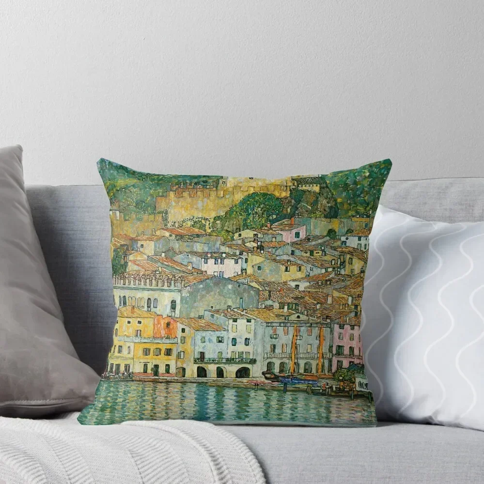 

Malcesine on Lake Garda - Gustav Klimt Throw Pillow Rectangular Cushion Cover christmas cushions covers pillow