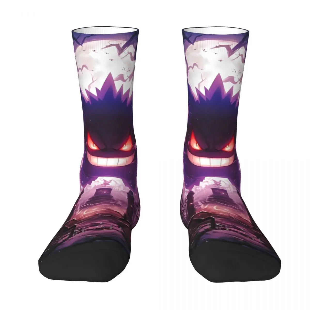 Pokemon Gengar Socks Casual Stockings Adults Men Comfortable Running Socks Autumn Custom Anti Skid Socks