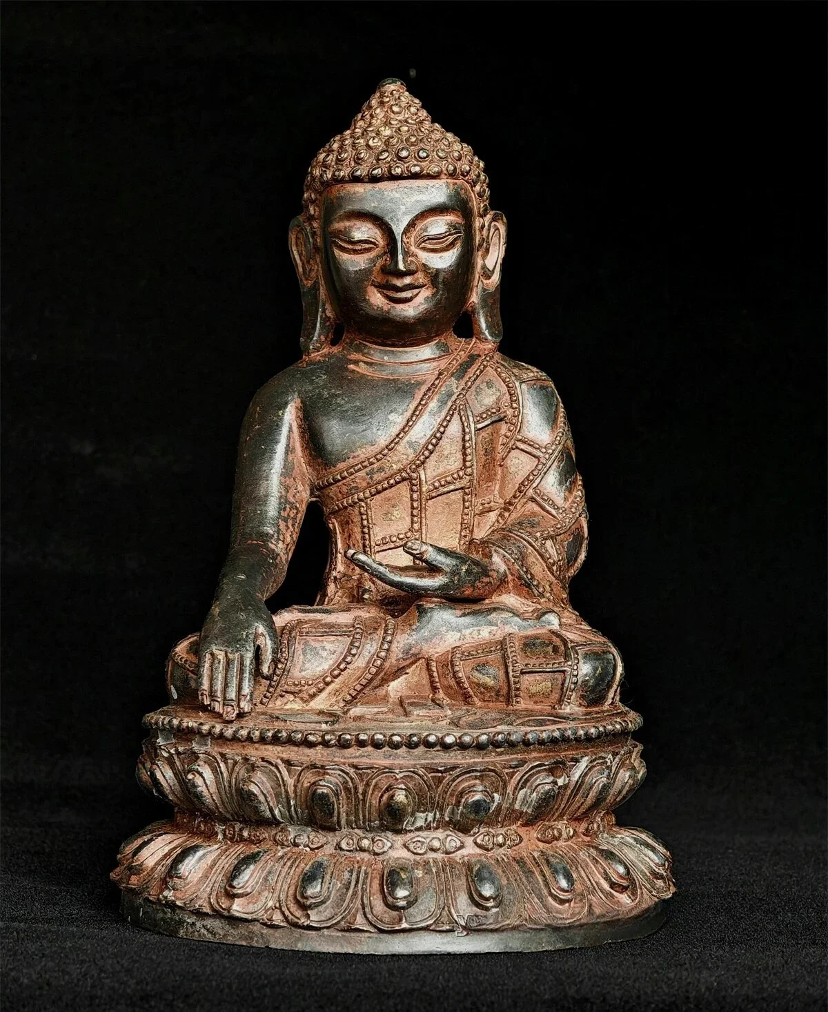 Antique Old Sakyamuni Buda Gautama Siddhartha Buddha Dorje bronze/gilt statue