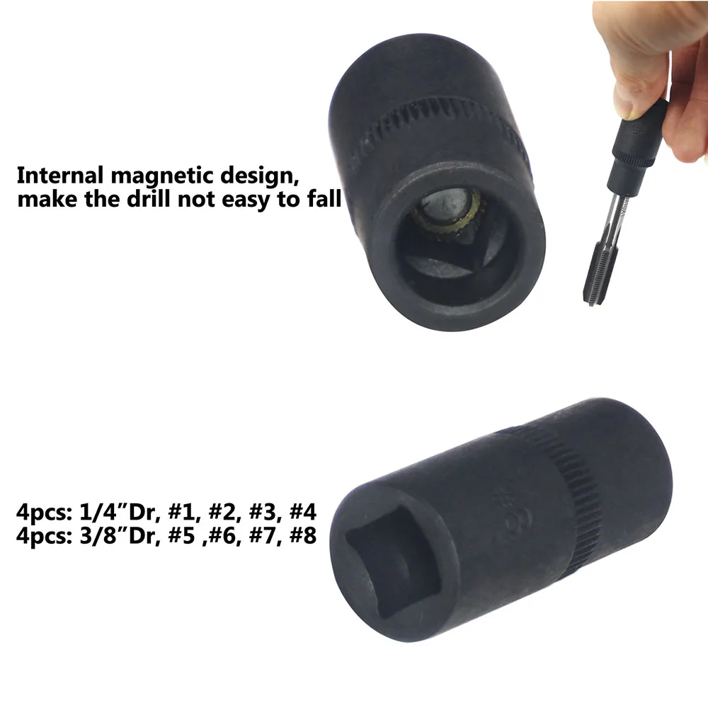 8Pcs Tap Socket Set Combining 1/4\