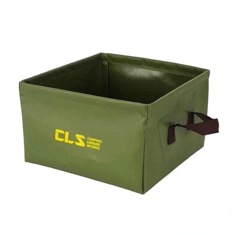 13L Foldable Square Bucket Outdoor Travel Camping Portable Basin Picnic Car Wash Foot Bath Bucket