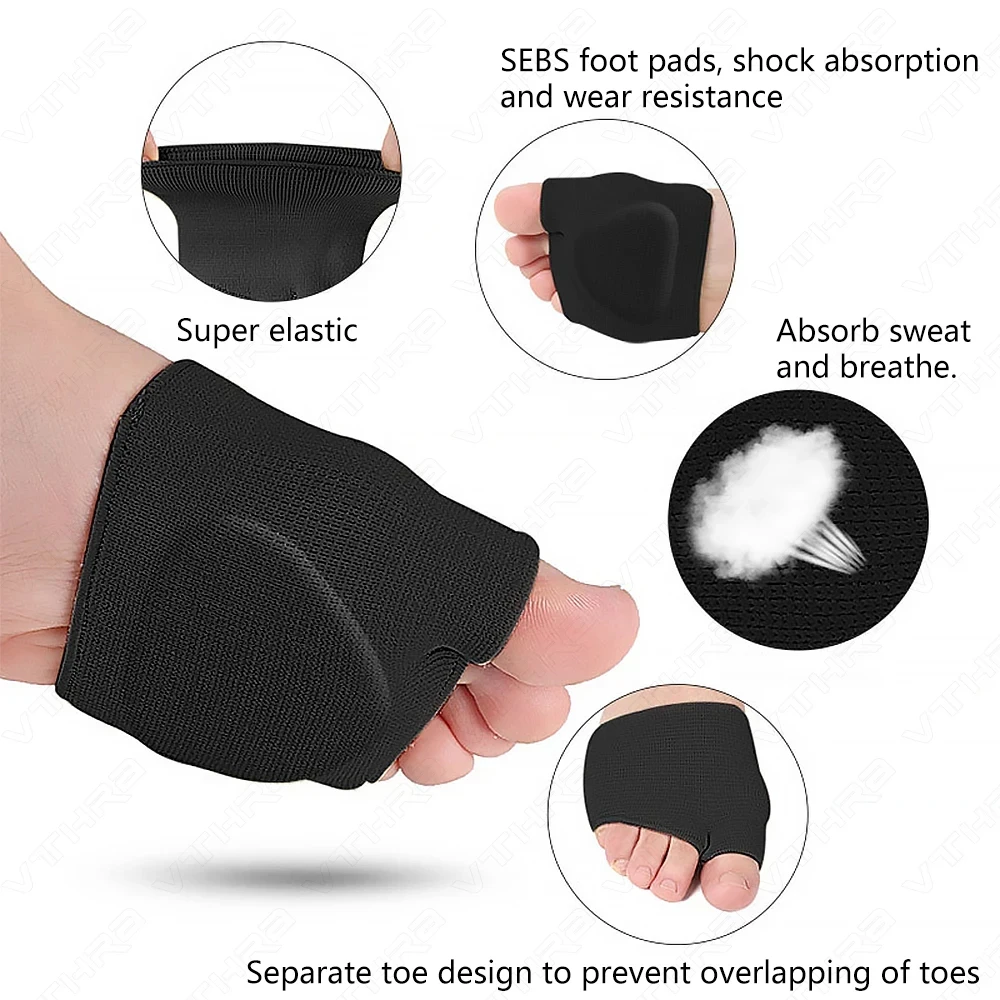 Women and Men Forefoot Pad for Ball Metatarsal Pads for of Foot Pain Relief Insoles Half Sock Support Soft Gel Foot Cushion 2pcs