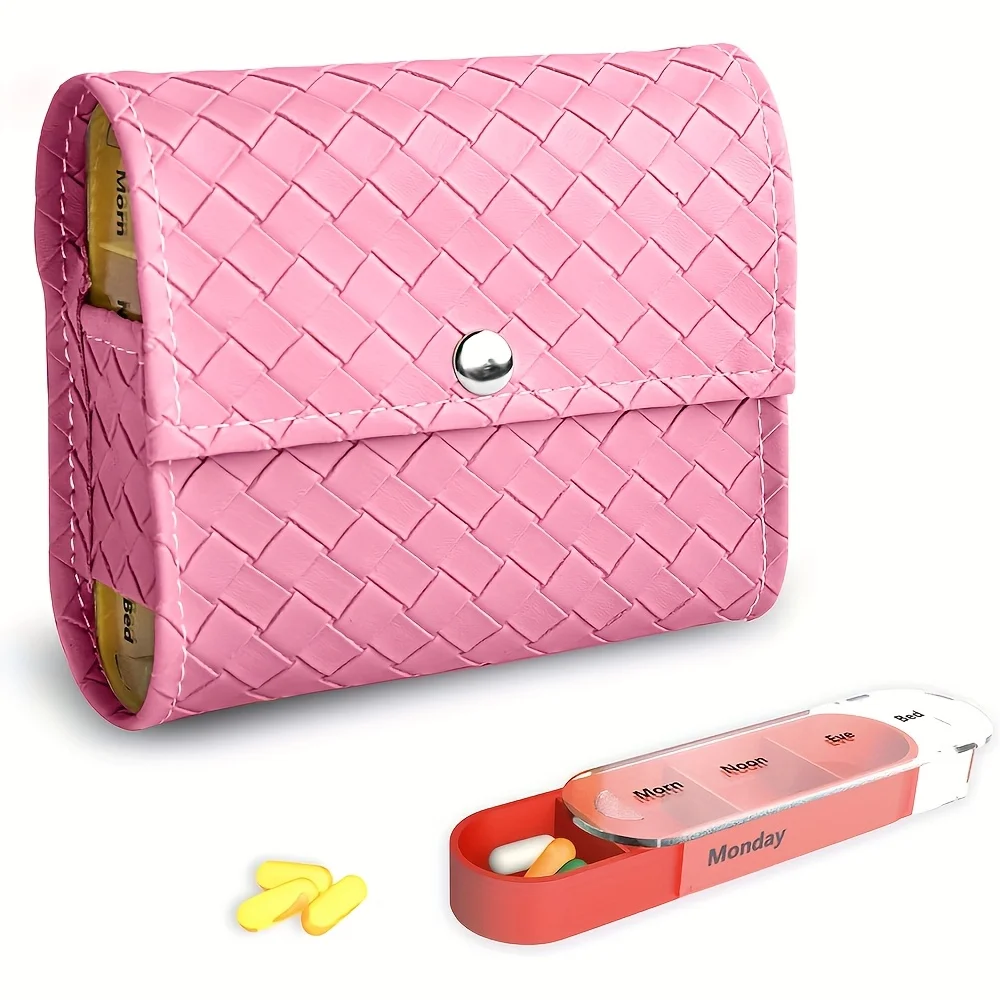 

Новый еженедельный органайзер для таблеток с 7 дней и 4 отделениями из искусственной кожи, портативный дорожный футляр для таблеток для добавок, витаминов, лекарств