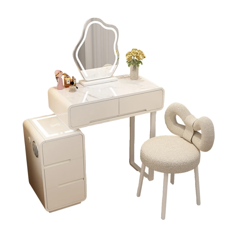 Nordic Storage Luxury Dresser Mirror Set Organizer Princess Makeup Dressers Modern Women Tocador Maquillaje Furniture Home