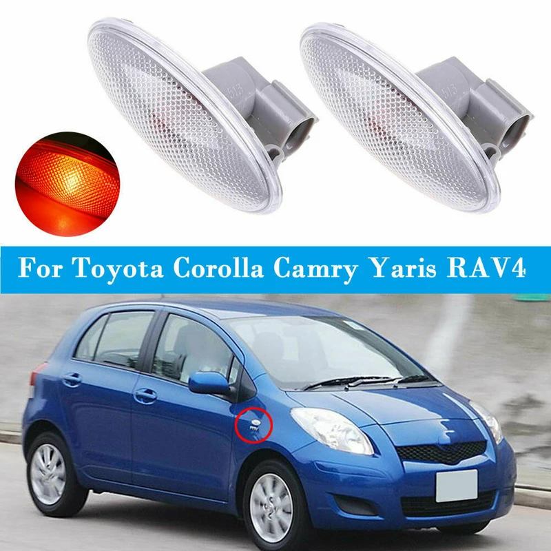 

Car LED Amber Side Marker Lamp Blinker Indicator Fit For Toyota Yaris RAV4 Corolla Camry 2006-2013 81730-0D032 Car Accessories