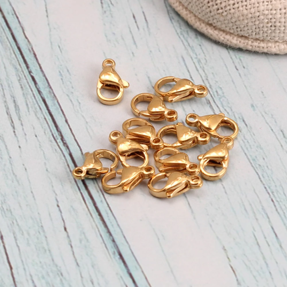 MEIBEADS 25pcs/lot Stainless Steel Lobster Clasp Hooks for Jewelry Making DIY Bracelet Necklace Chain Keychain Accessories
