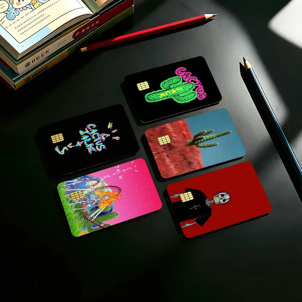 T-Travis Scott Logo Credit Card HD Stickers Game Card Decal Small Chip Waterproof Sticker Gift