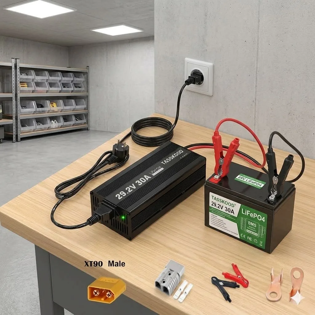 29,2V 30A LiFePO4 Batterieladegerät für Marine, Boot, Wohnmobil, Rasenmäher, Motorrad, Golfwagen, 24V 8S Tiefzyklus-Akkuladegerät