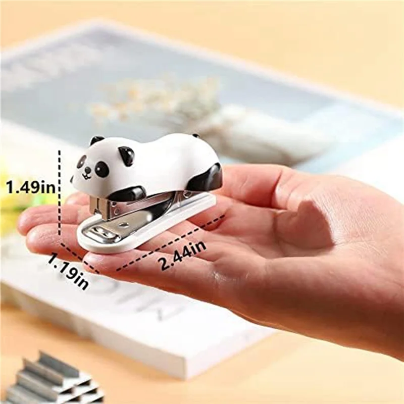 4 ชิ้น Panda Desktop Stapler Stapler สําหรับ 12 แผ่น, เครื่องเย็บกระดาษ 4000 ชิ้นเบอร์ 10 Staple & Built-In Staple Remover