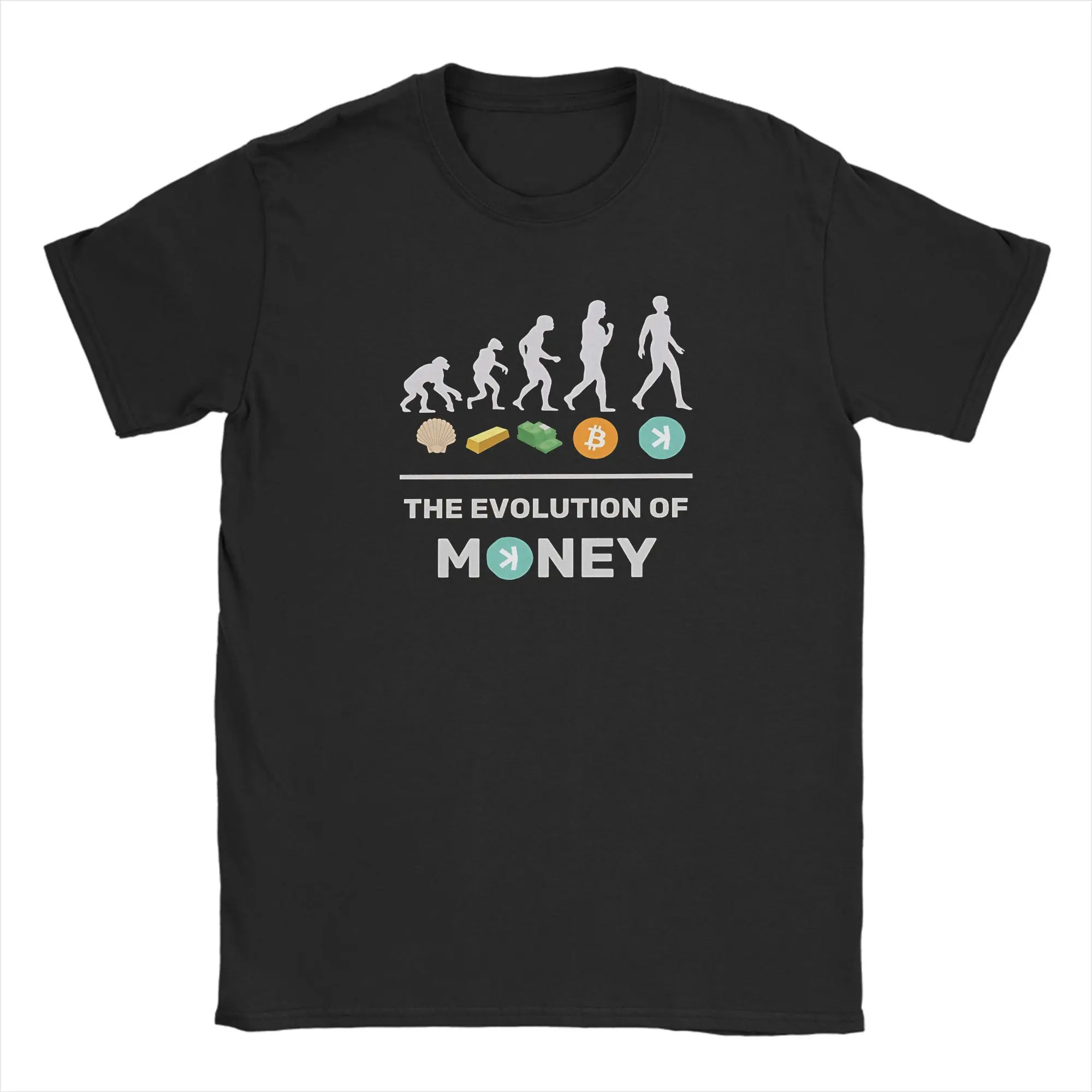 Kaspa The Evolution of Money Grey T-Shirt Men  Streetwear Cotton T-Shirts Summer O Neck Harajuku Tees Loose Big Size Clothes