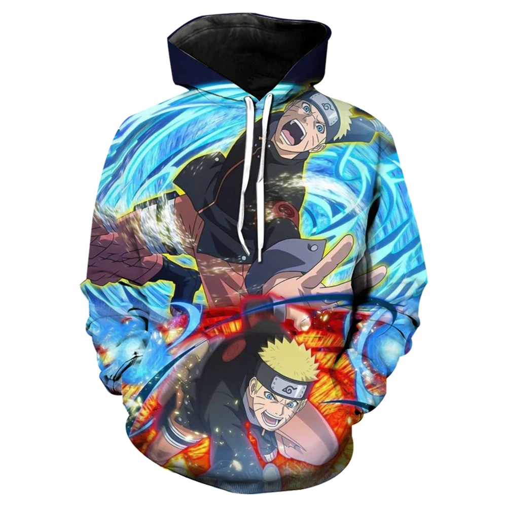 Bandai 2024 New European And American Anime Naruto Series 3D Digital Printing Hooded Sweater Men Women Casual Hoodie