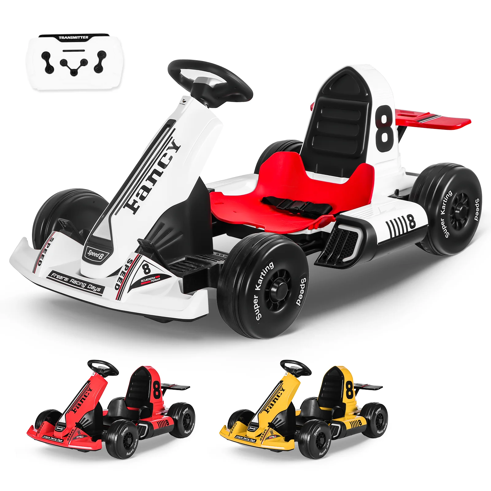 

HONEYWHALE Go electric Kart for children with adjustable seat, remote Control mode, maximum speed 7 km/h, child electric car mounted with Led light and music, child electric scooter, free shipping