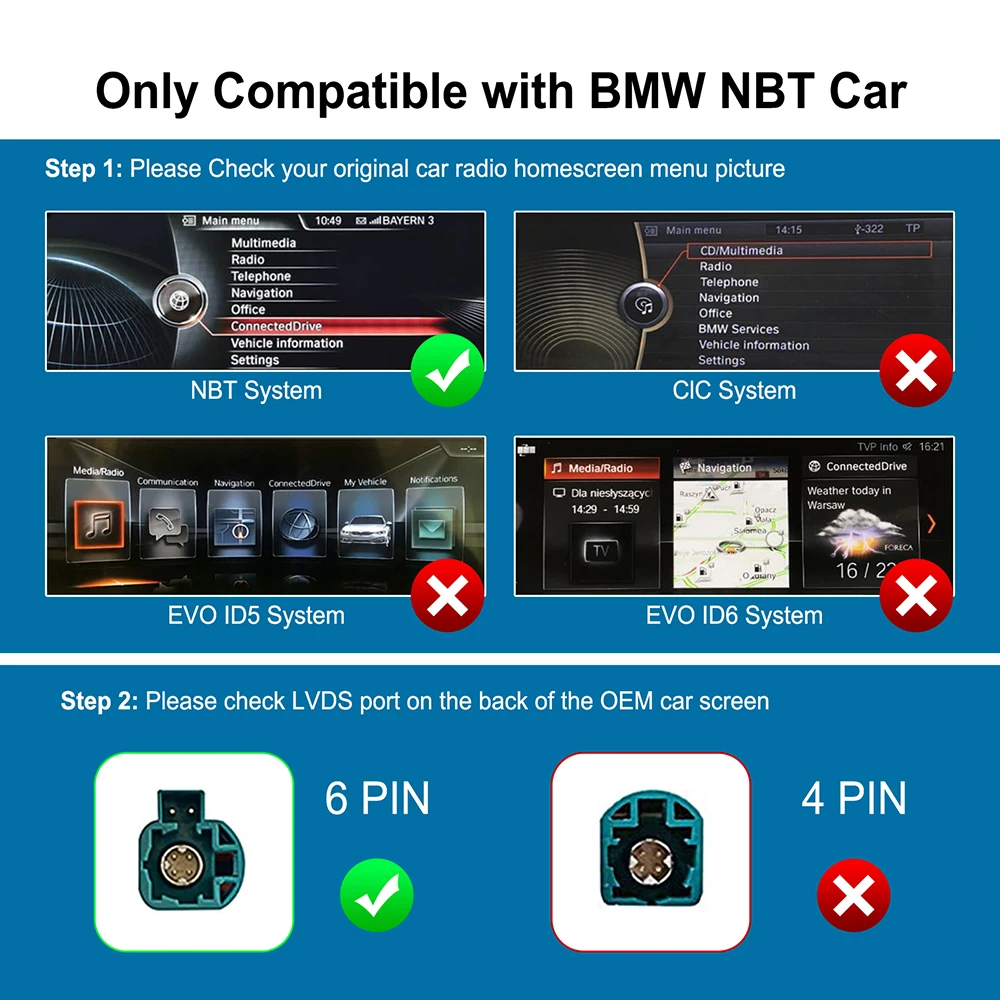 جهاز فك ترميز تلقائي أندرويد لاسلكي ، بي مي دبليو NBT 1 2 3 4 5 7 سلسلة F22 F10 F01 F02 X3 X4 F25 F26 MINI X4 X5 X6 F56 F15 F16 F85