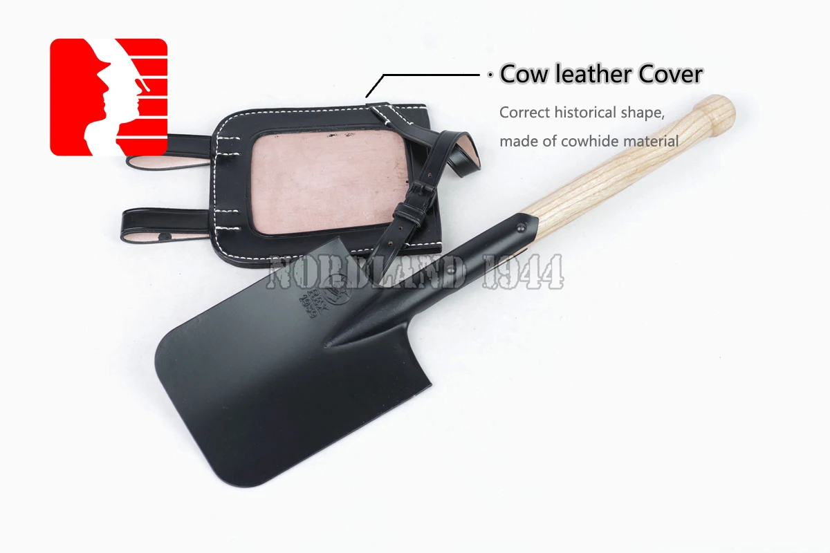 Reproduction Cosplay German Flat Shovel Entrenching Tools and Artificial Leather Cover Carrier Nordland 1944