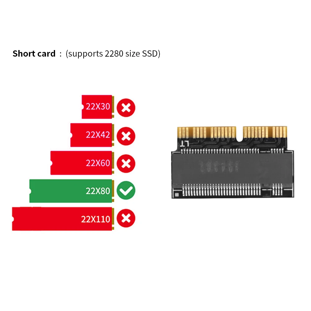 TISHRIC M.2 NGFF For MAC BOOK 2013-2017 SSD Riser Card M.2 KEY-M PCIE Interface AIRNVME-N02 VER006S M.2 NVME KEY-M