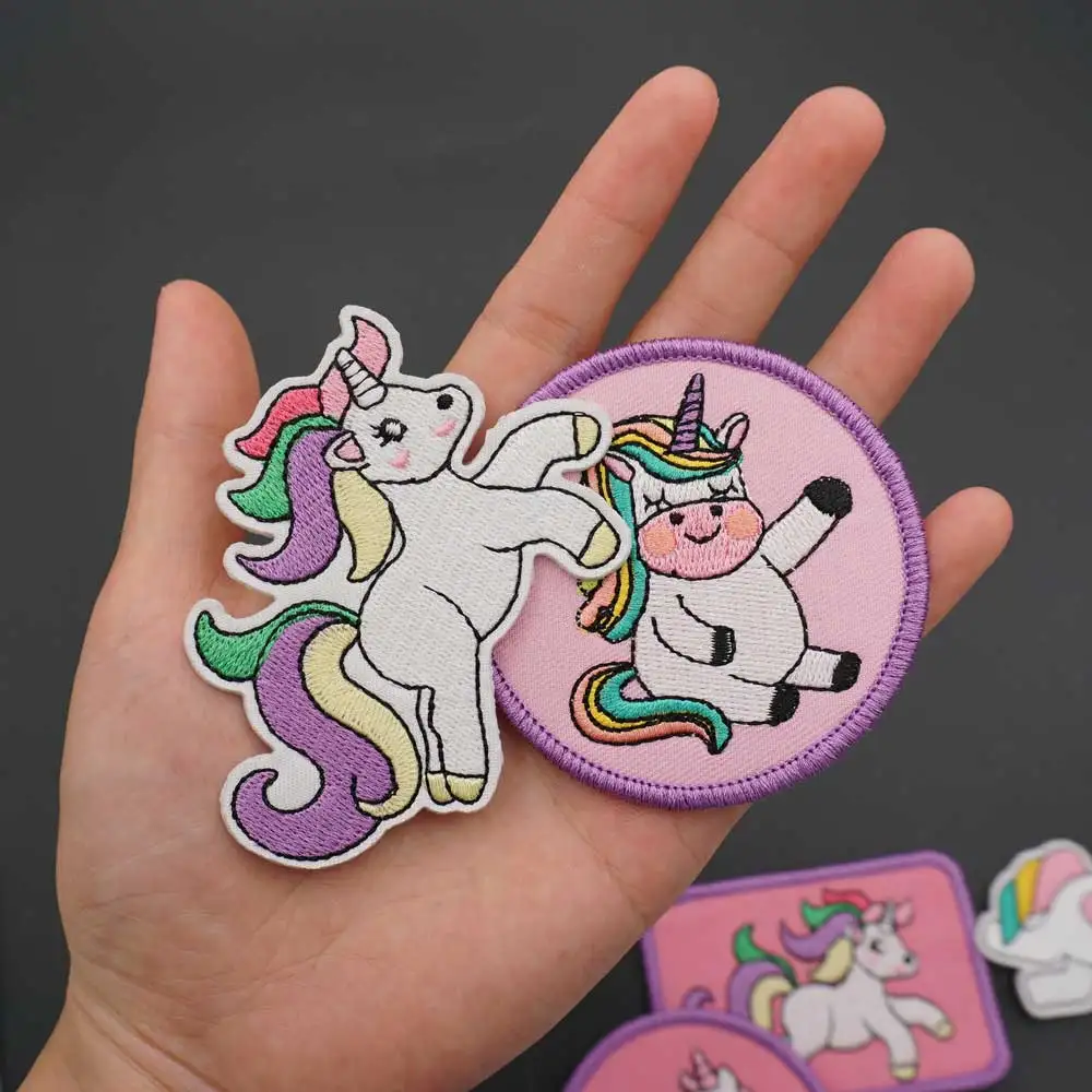 Cartoon Unicorn Pony Embroidery Patches Sew on for Clothes Cute DIY Applique Badge