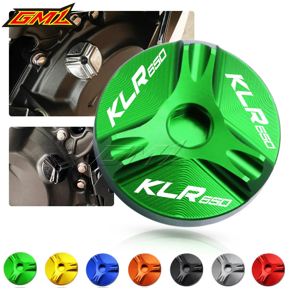 For Kawasaki KLR650 KLR 650 1984-2015 Motorcycle  Accessories Aluminum Engine Oil Drain Plug Sump Nut Cup Cover Oil Filler Cap