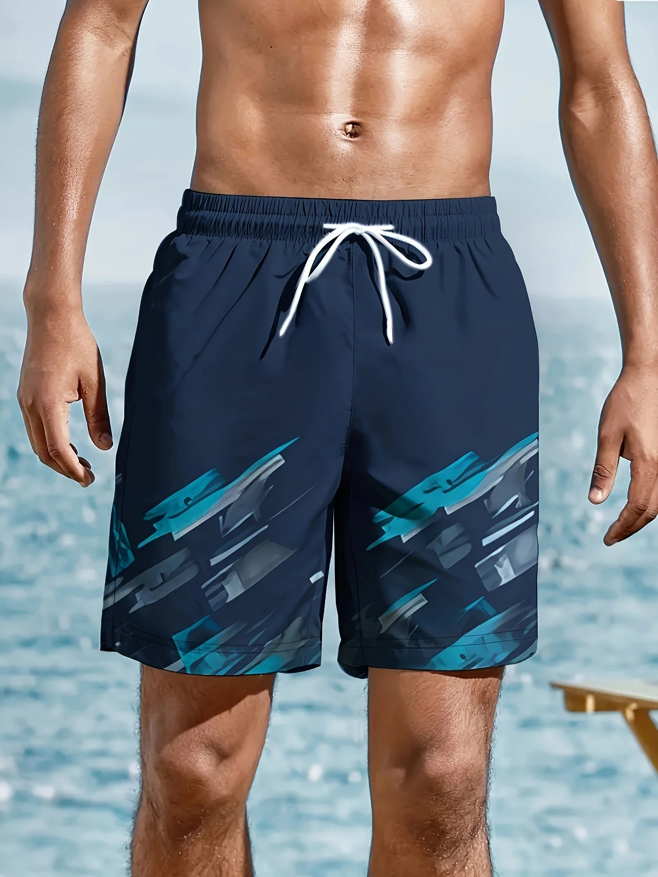 

Men's Sunset Seascape Sailing Ship Octopus Print Beach Shorts Drawstring Waist Quick Dry Casual Swim Trunks 2026