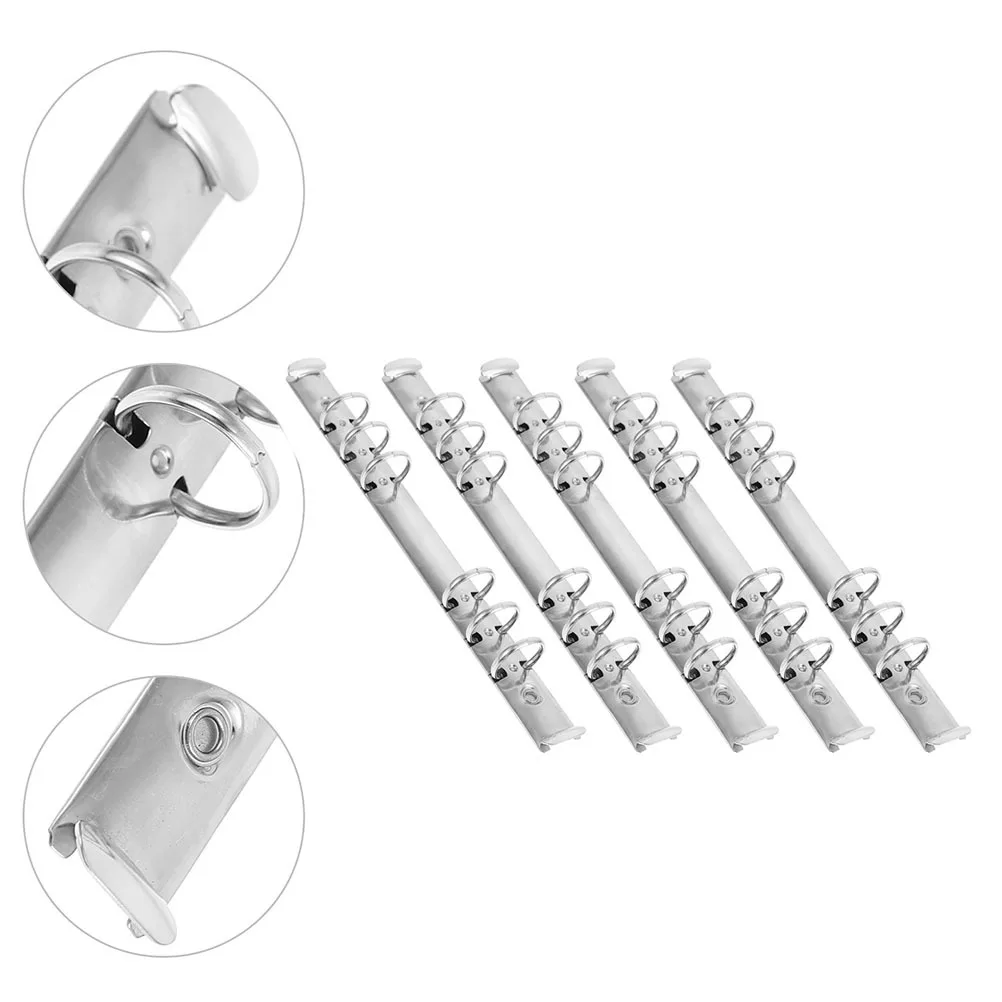 

5Pcs Loose Leaf Binder Mechanisms Heavy Duty Metal for 6-Ring Binder Notebook DIY Organizer Office School Use Office Accessories