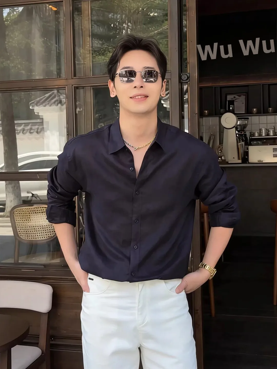 

Lightweight Ice Silk Long Sleeve Men's Shirt Summer Sun Protection Loose Fit American Style Casual Outerwear