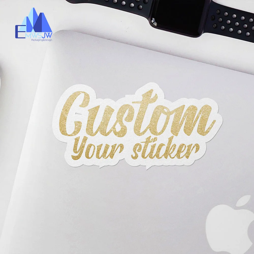 Custom Die-Cut Logo Adesivo, Marca de Casamento, Iabel, Aniversários, Batismo, Projetar Seus Próprios Adesivos, Personalizar Adesivos, 100Pcs