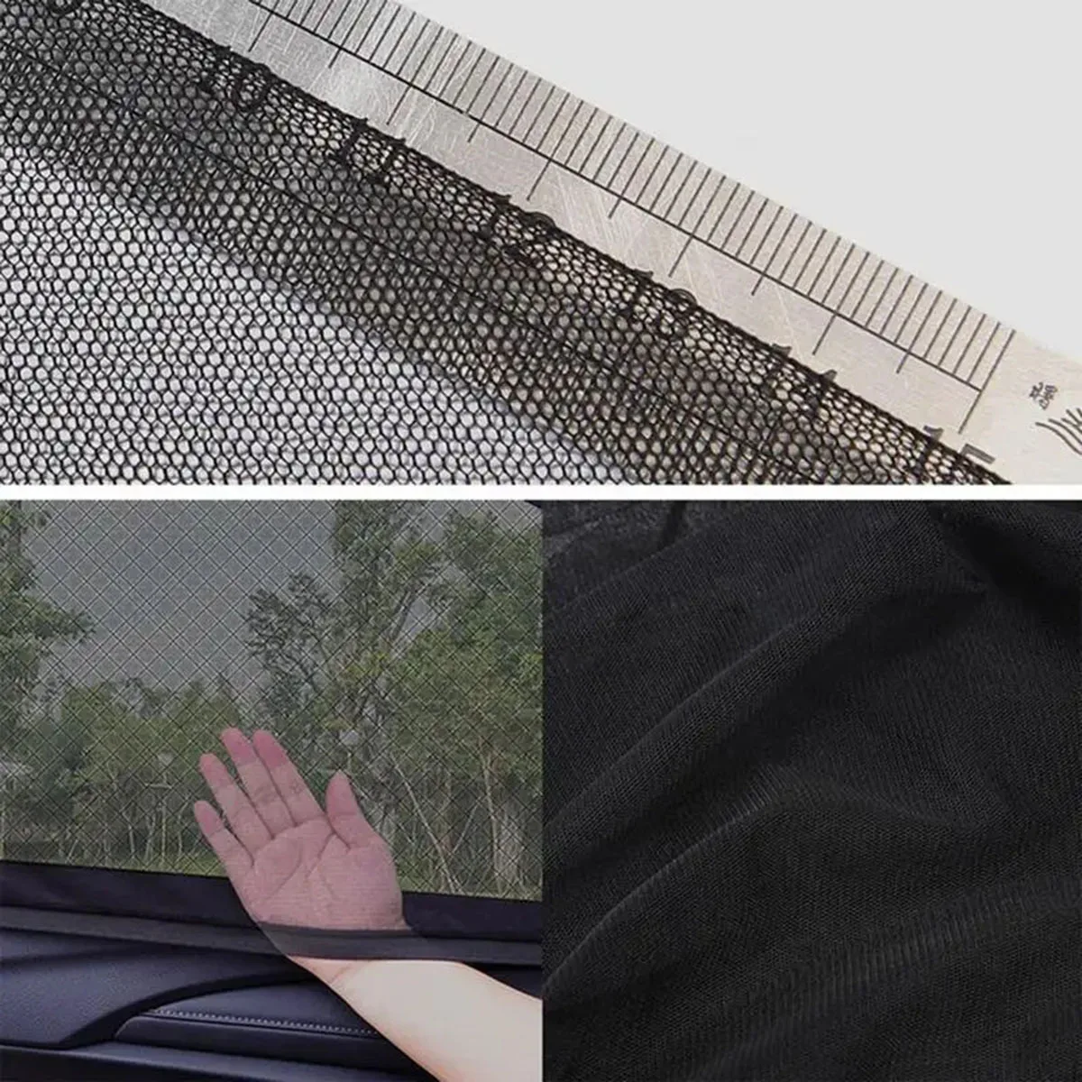 1Pair Car Window Sunshade Mesh Auto Rear Side Window Car Styling Breathable Shade Curtain Sun Visor Cover Automotive Interior image 5