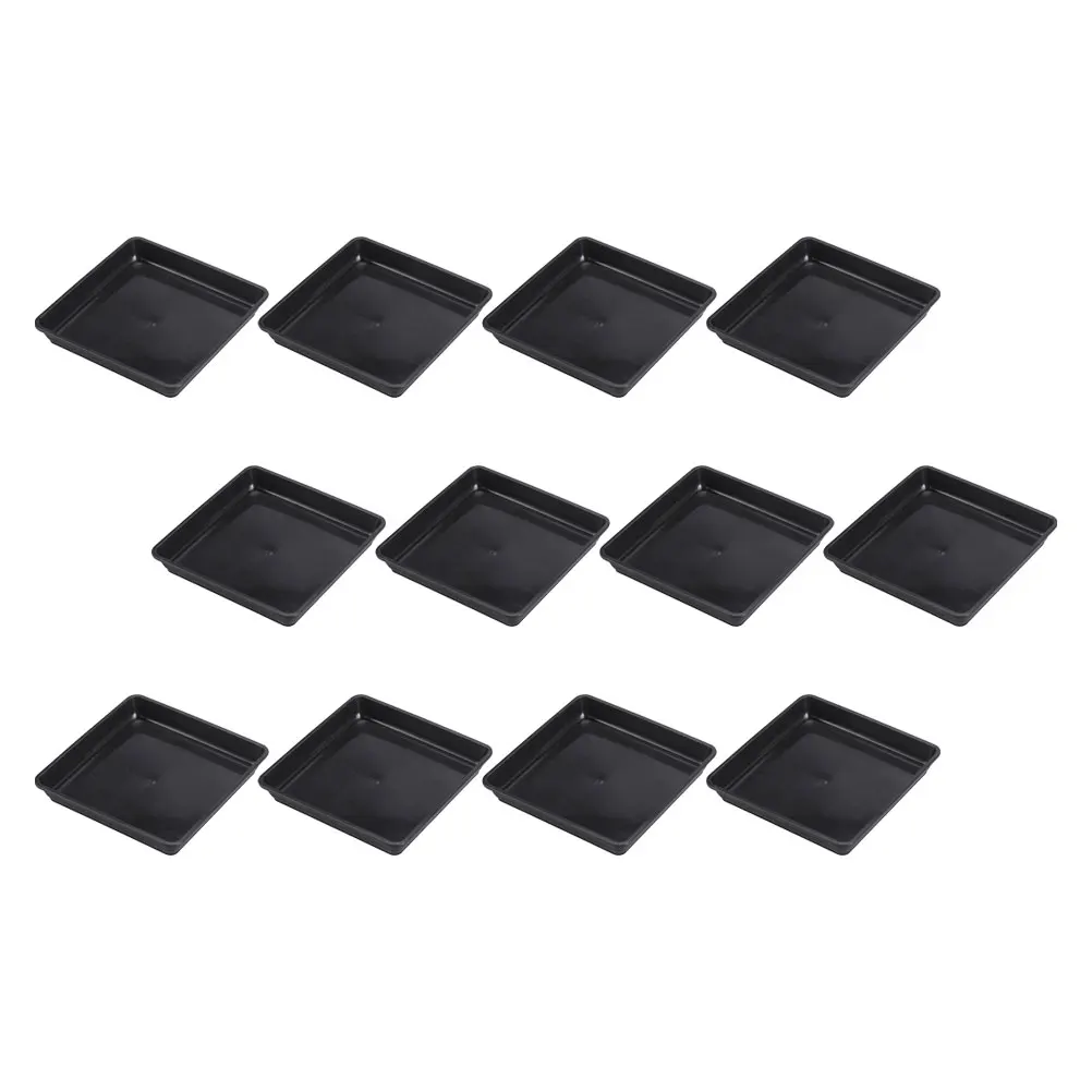 

12 Pcs Flower Pot Bottom Mat Plant Pots Indoor Plates Square Planter Trays Water Plastic Saucers for Outdoors Plants Potted