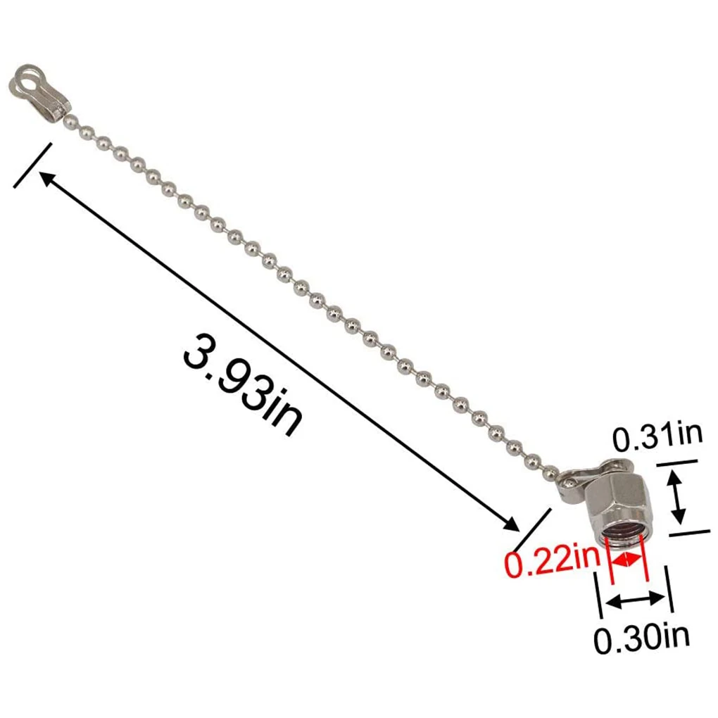 1 Stück SMA-Staubschutzkappe mit Kette für SMA-Buchse SMA-K RF-Koaxialadapter Kupfer-Schutzabdeckung – Detail 2