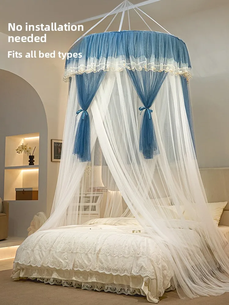 

Москитная сетка на потолок в стиле принцессы, круглая, без установки, новая модель 2025 года, для спальни, детская, с защитой от падения, напольная...