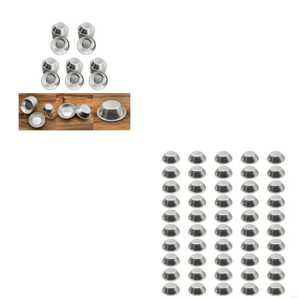 

Set of 50 Small Cake Aluminum Molds Nonstick Cupcakes Bakings Cups Metal and Darioles Moulds Western Cake Cup L5BE
