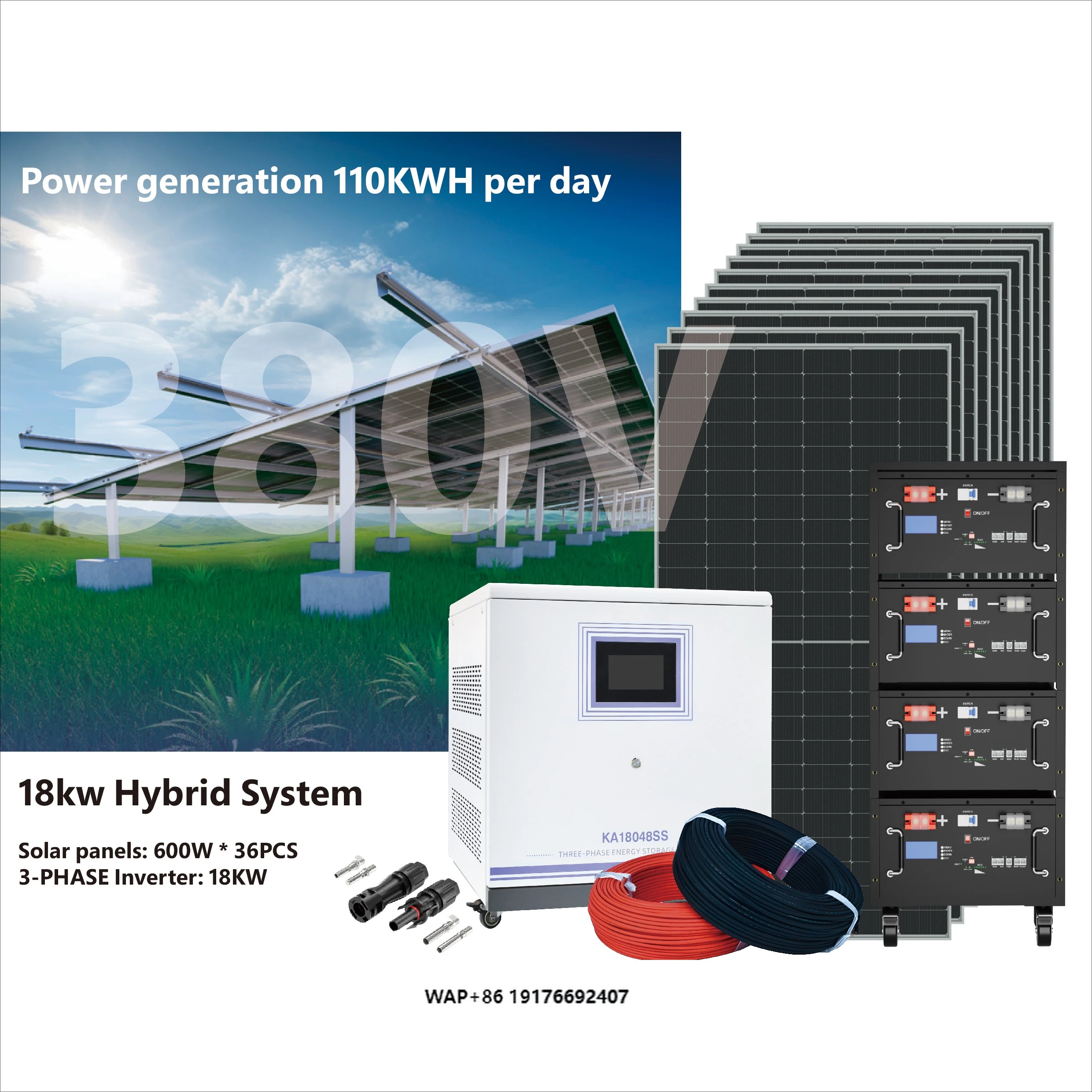 Solar Systems Complete Kit Home 10kw 15kw 20kw Off Grid Hybrid Power Inverter Battery Storage Panel Solar Energy System
