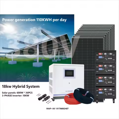 Solar Systems Complete Kit Home 10kw 15kw 20kw Off Grid Hybrid Power Inverter Battery Storage Panel Solar Energy System